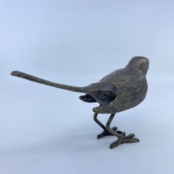 cast iron bird figurine pair with bronze patina rustic - Picture 9 of 11